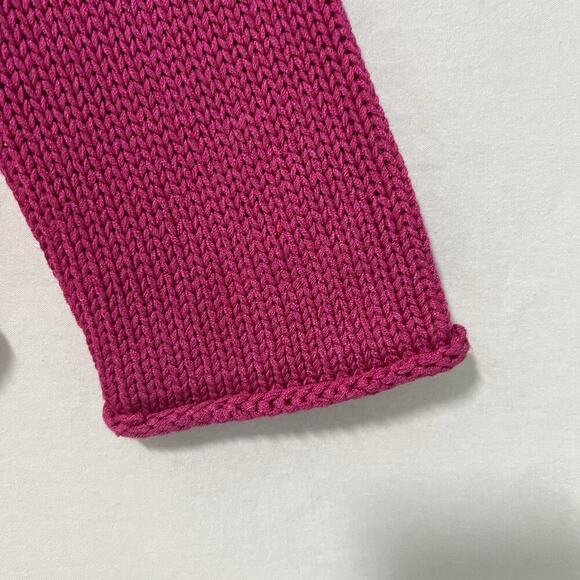 SAKS FIFTH AVENUE Chunky Knit Scoop Neck Sweater Women’s XL 100% Silk Pink - Picture 4 of 13